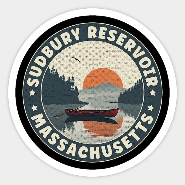 Sudbury Reservoir Massachusetts Sunset Sticker by turtlestart